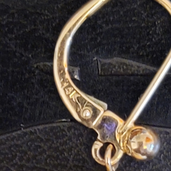 Genuine Pearl & 14k Gold Earrings - Picture 4 of 6